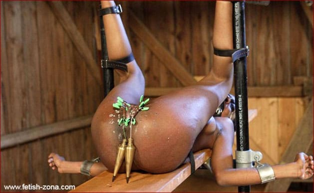 Cruel and painful session BDSM for dark-skinned bitch